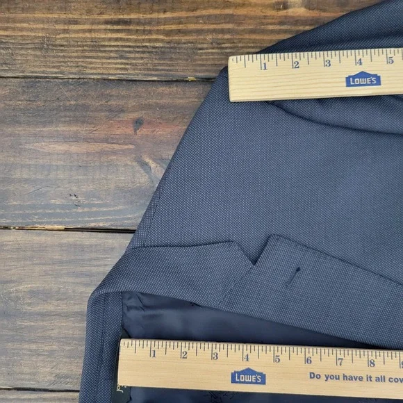 JOS A BANK Men's Sport Coat Blazer Two Button Navy‎ Blue Birds Eye Wool 48R